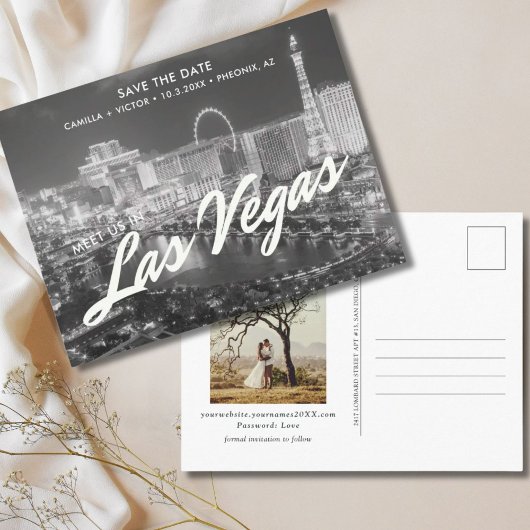 Las Vegas Bruiloft Save the Date Briefkaart