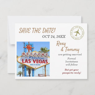 Las Vegas Bruiloft, Save the Date Notitiekaartje