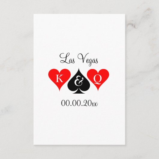 Las Vegas bruiloft thema verticale behuizing kaart (Voorkant)