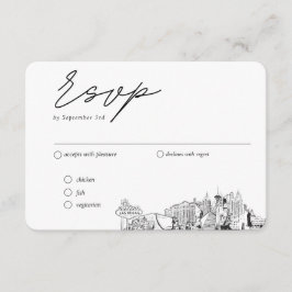 Las Vegas Bruiloft Traditionele RSVP Maaltijden Op Informatiekaartje