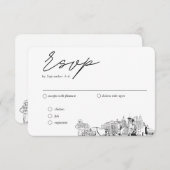 Las Vegas Bruiloft Traditionele RSVP Maaltijden Op Informatiekaartje (Voorkant / Achterkant)