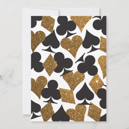 Las Vegas Bruiloft Uitnodiging Tijdlijn Gouden Gli (Achterkant)