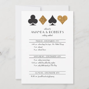 Las Vegas Bruiloft Uitnodiging Tijdlijn Gouden Gli