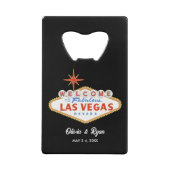 Las Vegas bruiloft welkom cadeau Creditkaart Flessenopener (Voorkant)