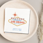 Las Vegas Bruiloft Welkomstfeest Cocktail servette Servet<br><div class="desc">Maak je klaar voor een memorabele Las Vegas bruiloft met deze aanpasbare bruiloft welkomstservetten! Het is het perfecte detail voor een welkome cocktail party receptie of bruiloft cocktail uur.</div>
