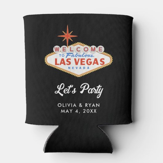 Las Vegas Bruiloft Zwembad Dag Favor Blikjeskoeler (Achterkant)