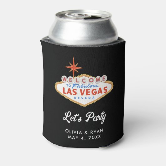 Las Vegas Bruiloft Zwembad Dag Favor Blikjeskoeler (Blikje Achterkant)