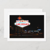 Las Vegas by night Save the Date Card Aankondigingskaart (Voorkant / Achterkant)