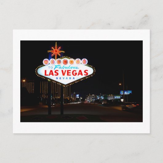 Las Vegas by night Save the Date Card Aankondigingskaart (Voorkant)