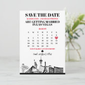 Las Vegas Calendar Save the Date Kaart (Staand voorkant)