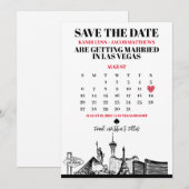 Las Vegas Calendar Save the Date Kaart (Voorkant / Achterkant)