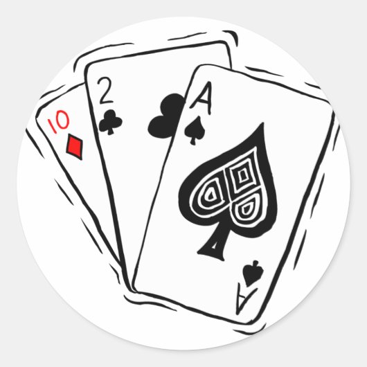 Las Vegas Card Deck Ronde Sticker (Voorkant)