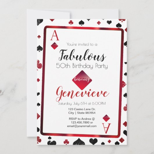 Las Vegas Casino 50 en Fabulous Verjaardag Kaart (Voorkant)