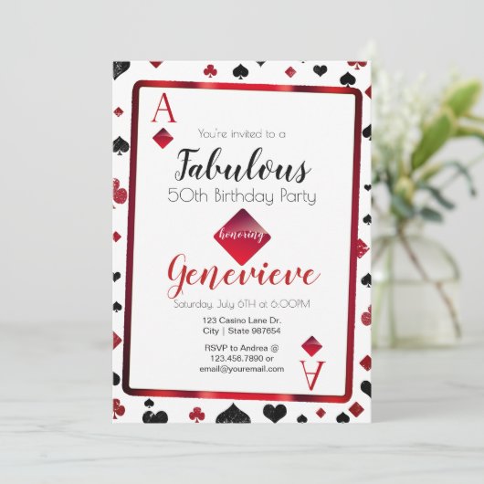 Las Vegas Casino 50 en Fabulous Verjaardag Kaart (Staand voorkant)