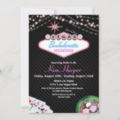 Las Vegas Casino Bachelorette Weekend Invitation Kaart (Voorkant)