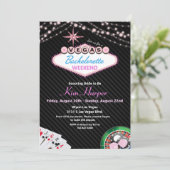 Las Vegas Casino Bachelorette Weekend Invitation Kaart (Staand voorkant)