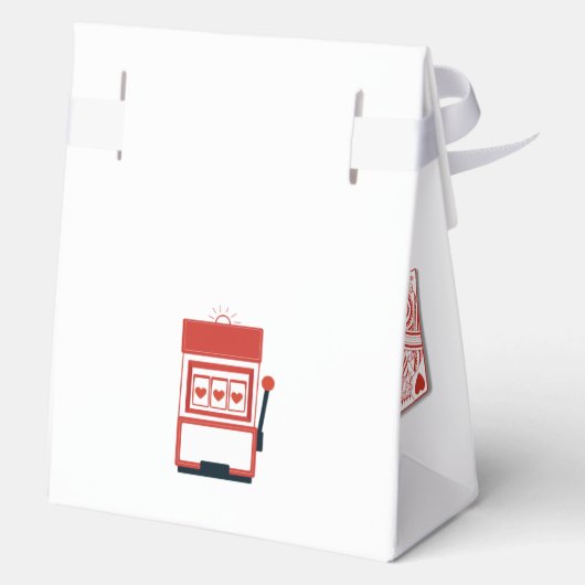 Las Vegas Casino bestemming bruiloft rood wit Bedankdoosjes (Achterkant)