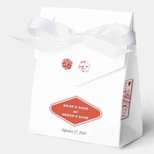 Las Vegas Casino bestemming bruiloft rood wit Bedankdoosjes (Voorkant)