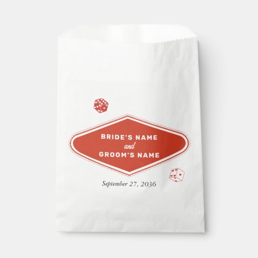 Las Vegas Casino bestemming bruiloft rood wit Bedankzakje (Voorkant)