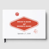 Las Vegas Casino bestemming bruiloft rood wit Gastenboek (Voorkant)