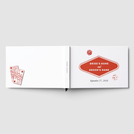 Las Vegas Casino bestemming bruiloft rood wit Gastenboek (Volledig)
