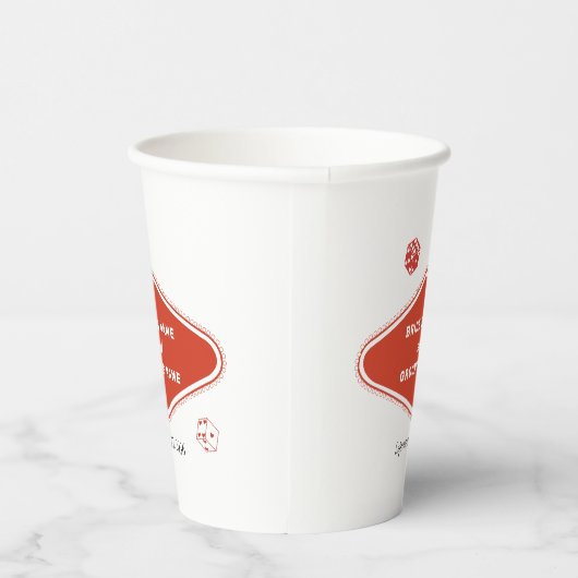 Las Vegas Casino bestemming bruiloft rood wit Papieren Bekers (Rechts)