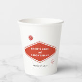 Las Vegas Casino bestemming bruiloft rood wit Papieren Bekers (Voorkant)