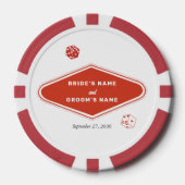 Las Vegas Casino bestemming bruiloft rood wit Poker Chips (Voorkant)