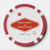 Las Vegas Casino bestemming bruiloft rood wit Poker Chips (Achterkant)