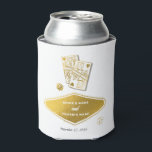 Las Vegas Casino Bestemming Huwelijk Goud Wit Blikjeskoeler<br><div class="desc">Een unieke hand getekend Las Vegas Casino thema bruiloft ontwerp. Een moderne bestemming Las Vegas,  Nevada bruiloft thema met speelkaarten,  casino gokken thema illustraties. Een gouden en witte Las Vegas bruiloft koelbox voorkeur ontwerp ideaal voor casinothema bruiloften. Bijpassende huwelijksuitnodigingen en andere briefpapier items zijn ook beschikbaar.</div>