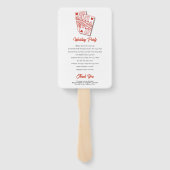 Las Vegas Casino Bestemming Huwelijk Rood Handwaaier (Achterkant)