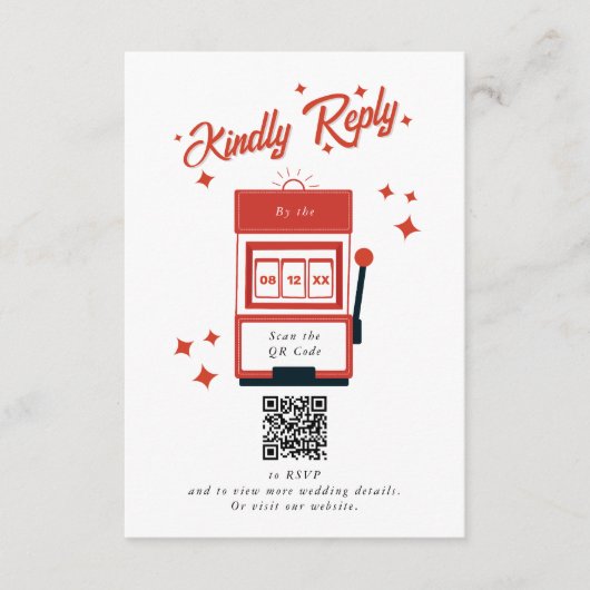 Las Vegas Casino Bestemming Huwelijk Rood Informatiekaartje (Voorkant)