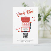 Las Vegas Casino Bestemming Huwelijk Rood Informatiekaartje (Staand voorkant)