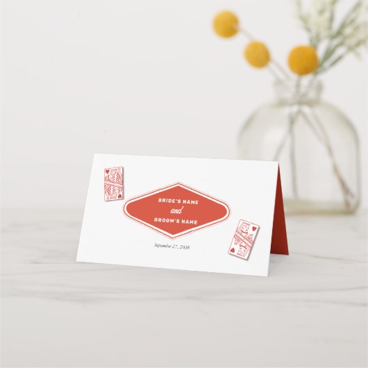 Las Vegas Casino Bestemming Huwelijk Rood Plaatskaartje (Achterkant)