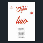 Las Vegas Casino Bestemming Huwelijk Rood Wit Tab Kaart<br><div class="desc">Een unieke hand getekend Las Vegas Casino thema bruiloft ontwerp. Een moderne bestemming Las Vegas, Nevada bruiloft thema met speelkaarten, casino gokken thema illustraties. Een rood en wit Las Vegas bruiloft tafel nummer kaart ontwerp ideaal voor casino thema bruiloften. Bijpassende huwelijksuitnodigingen en andere briefpapier items zijn ook beschikbaar. Pas het...</div>