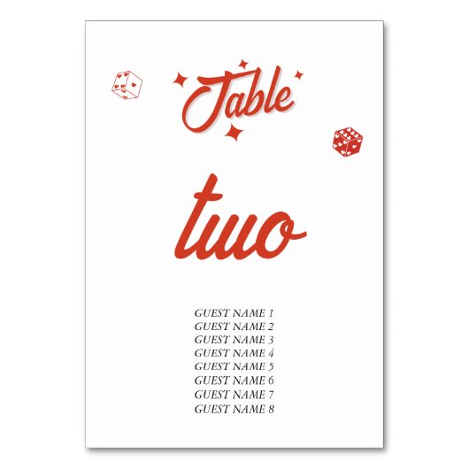 Las Vegas Casino Bestemming Huwelijk Rood Wit Tab Kaart (Voorkant)