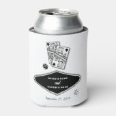 Las Vegas Casino Bestemming Huwelijk Zwart Wit Blikjeskoeler (Blikje Voorkant)