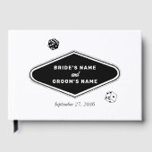 Las Vegas Casino Bestemming Huwelijk Zwart Wit Gastenboek (Voorkant)