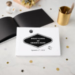 Las Vegas Casino Bestemming Huwelijk Zwart Wit Gastenboek<br><div class="desc">Een unieke hand getekend Las Vegas Casino thema bruiloft ontwerp. Een moderne bestemming Las Vegas,  Nevada bruiloft thema met speelkaarten,  casino gokken thema illustraties. Een zwart-wit Las Vegas bruiloft gastenboek ontwerp ideaal voor casino thema bruiloften. Bijpassende huwelijksuitnodigingen en andere briefpapier items zijn ook beschikbaar.</div>