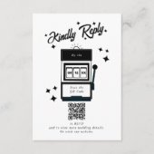 Las Vegas Casino Bestemming Huwelijk Zwart Wit Informatiekaartje (Voorkant)