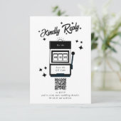 Las Vegas Casino Bestemming Huwelijk Zwart Wit Informatiekaartje (Staand voorkant)