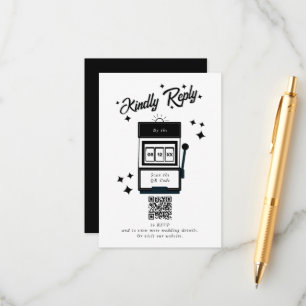 Las Vegas Casino Bestemming Huwelijk Zwart Wit Informatiekaartje