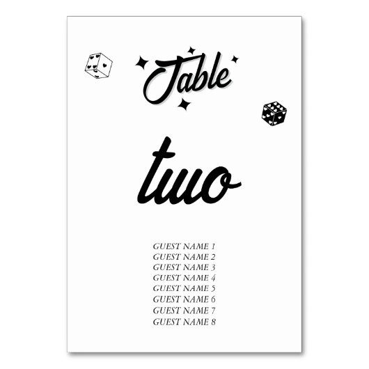 Las Vegas Casino Bestemming Huwelijk Zwart Wit Kaart (Achterkant)