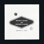 Las Vegas Casino Bestemming Huwelijk Zwart Wit Servet<br><div class="desc">Een unieke hand getekend Las Vegas Casino thema bruiloft ontwerp. Een moderne bestemming Las Vegas,  Nevada bruiloft thema met speelkaarten,  casino gokken thema illustraties. Een zwart-wit Las Vegas bruiloft papier servetten ontwerp ideaal voor casino thema bruiloften. Bijpassende huwelijksuitnodigingen en andere briefpapier items zijn ook beschikbaar.</div>