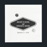 Las Vegas Casino Bestemming Huwelijk Zwart Wit Servet<br><div class="desc">Een unieke hand getekend Las Vegas Casino thema bruiloft ontwerp. Een moderne bestemming Las Vegas,  Nevada bruiloft thema met speelkaarten,  casino gokken thema illustraties. Een zwart-wit Las Vegas bruiloft papier servetten ontwerp ideaal voor casino thema bruiloften. Bijpassende huwelijksuitnodigingen en andere briefpapier items zijn ook beschikbaar.</div>