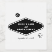 Las Vegas Casino Bestemming Huwelijk Zwart Wit Wijn Etiket (Enkel label)