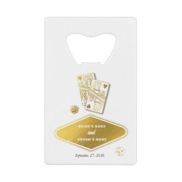 Las Vegas Casino Bestemming Trouw Goud Wit Creditkaart Flessenopener