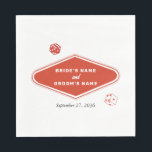 Las Vegas Casino Bestemming Trouwrood Wit Servet<br><div class="desc">Een uniek handgetekend Las Vegas Casino-thema trouwontwerp. Een modern Las Vegas,  Nevada trouwthema met speelkaarten,  casino gokthema illustraties. Een rood en witte Las Vegas trouw servetten ontwerp ideaal voor casino-thema trouwfeesten. Bijpassende trouw uitnodigingen en andere stationaire artikelen zijn ook beschikbaar.</div>