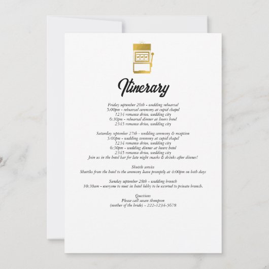 Las Vegas Casino bestemming Trouwroute (Achterkant)