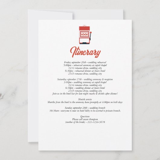 Las Vegas Casino bestemming Trouwroute (Achterkant)